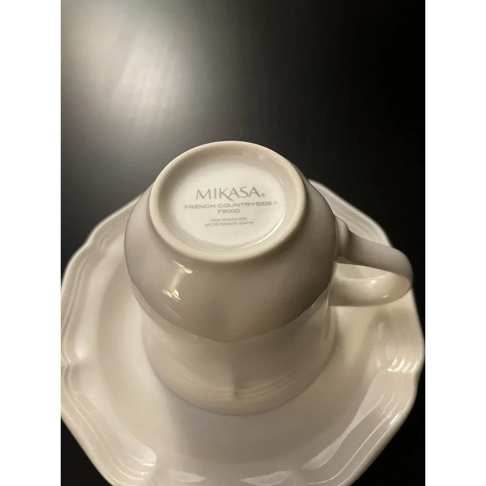 Set Of 4 Mikasa FRENCH COUNTRYSIDE F9000 Coffee/ Tea Mugs & Saucers Excellent - Picture 9 of 12